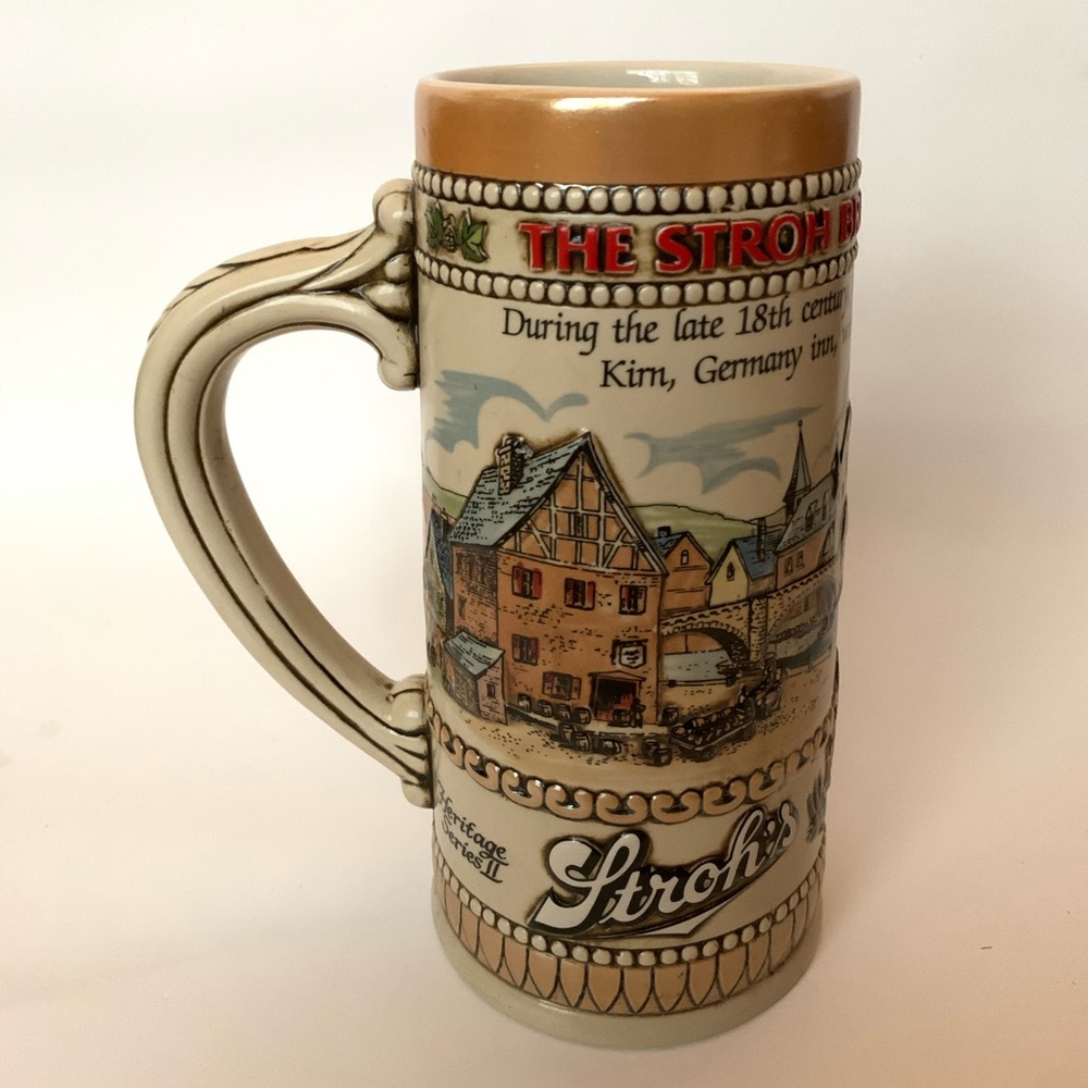 Vintage Strohs Beer Stein Mug Heritage Series II Bar Gift Man Beer Lover Mancave